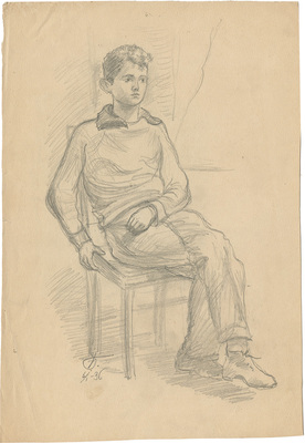 Плещинский Илларион Николаевич. Портрет мальчика на стуле